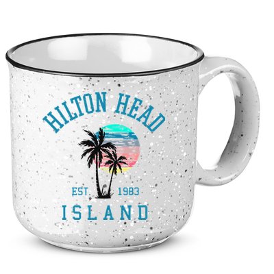 Hilton Head Island South Carolina Beach Palm Trees Summer 15oz Campfire Ceramic Mug