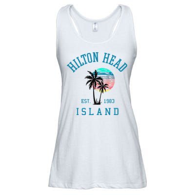 Hilton Head Island South Carolina Beach Palm Trees Summer Ladies Essential Flowy Tank