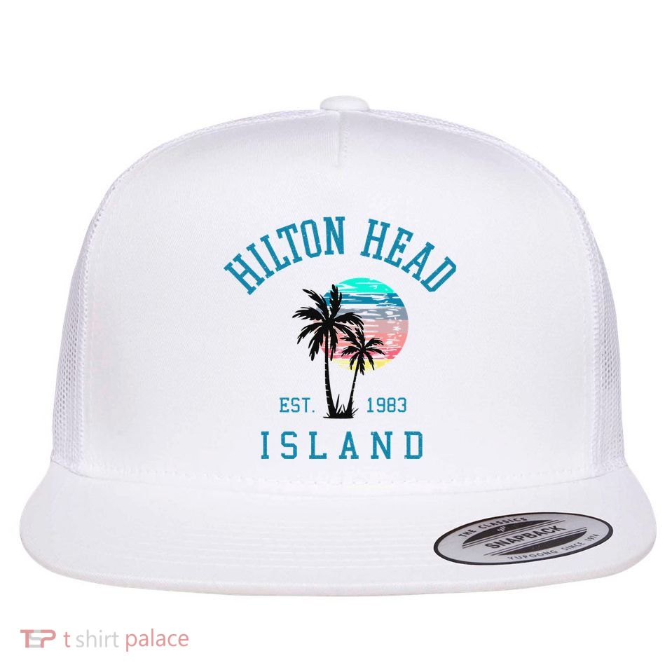 Hilton Head Island South Carolina Beach Palm Trees Summer Flatbill Hat