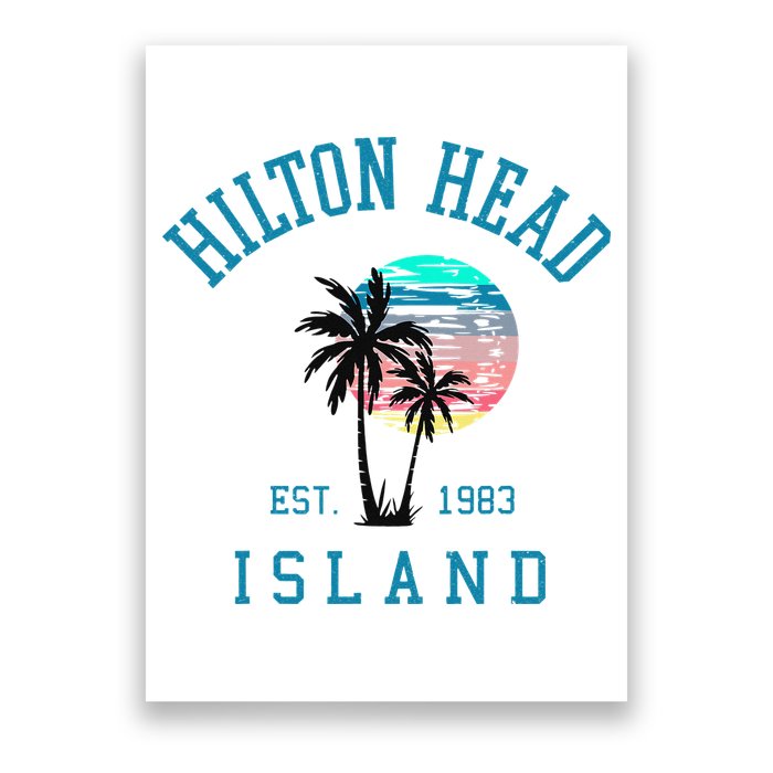 Hilton Head Island South Carolina Beach Palm Trees Summer Poster