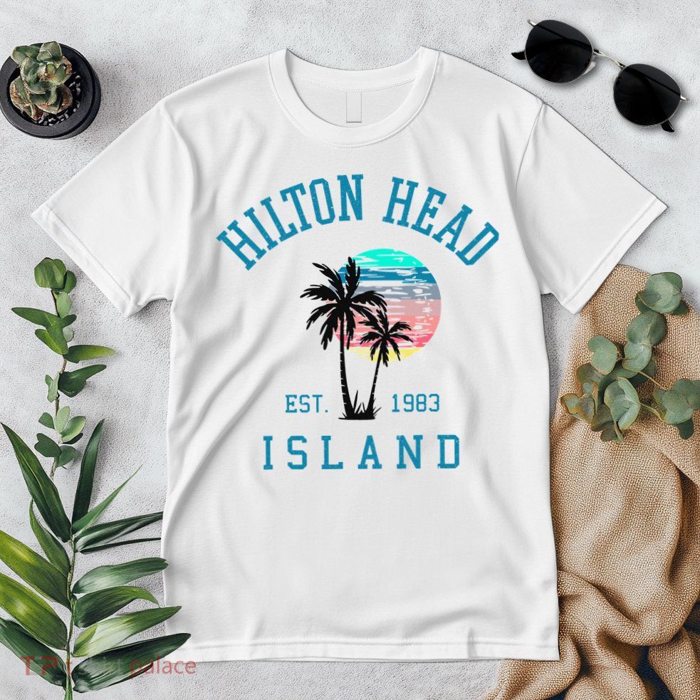 Hilton Head Island South Carolina Beach Palm Trees Summer Premium T-Shirt
