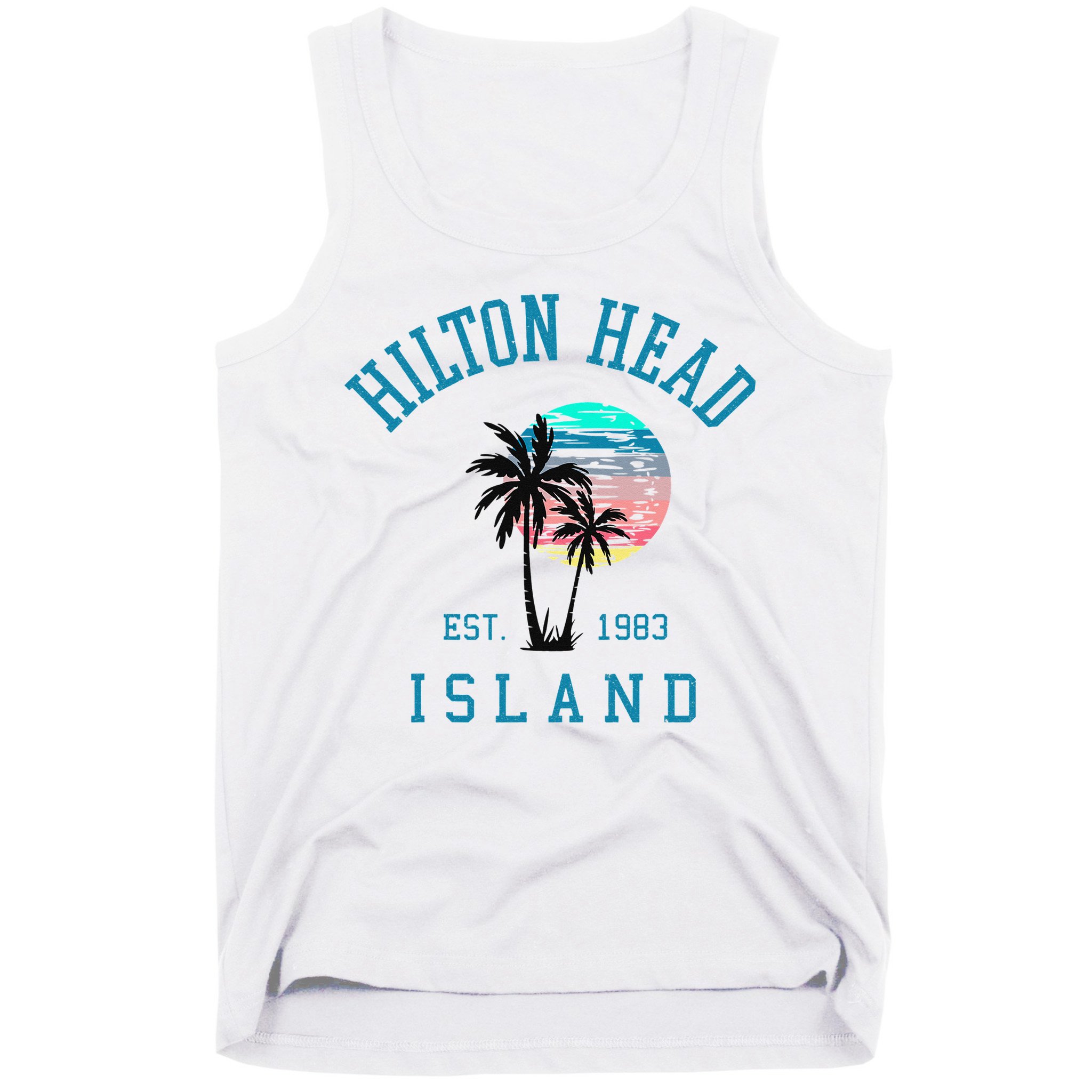 Hilton Head Island South Carolina Beach Palm Trees Summer Tank Top