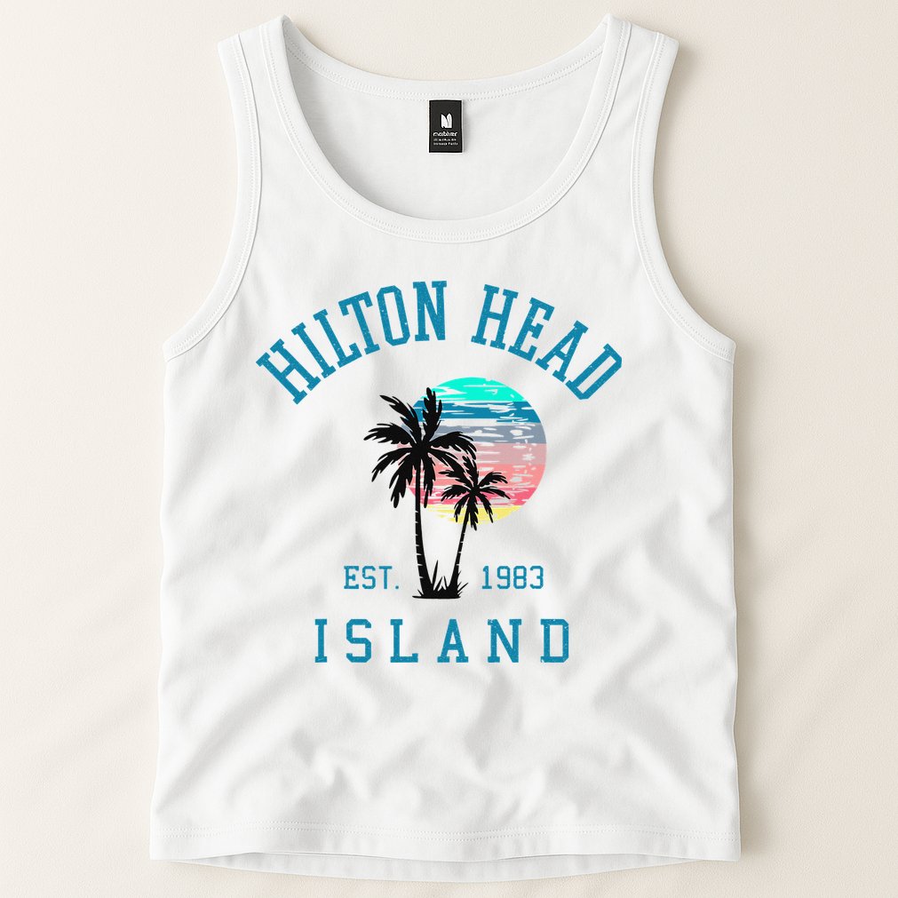 Hilton Head Island South Carolina Beach Palm Trees Summer Tank Top