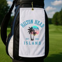 Hilton Head Island South Carolina Beach Palm Trees Summer Golf Towel
