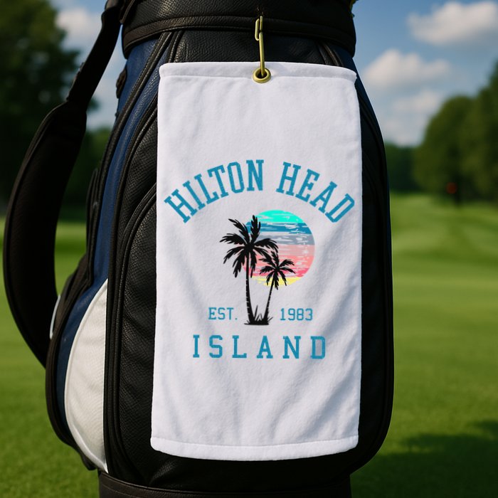 Hilton Head Island South Carolina Beach Palm Trees Summer Golf Towel