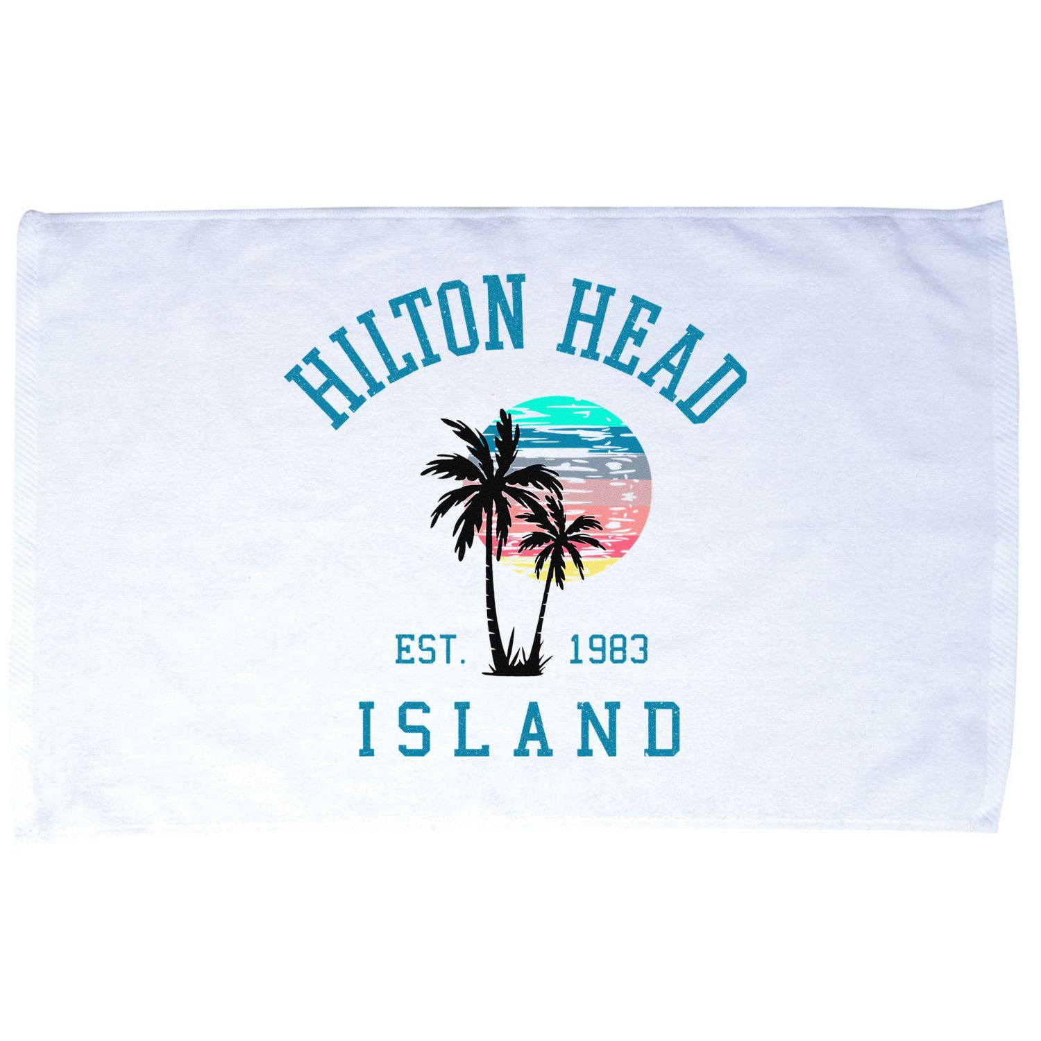 Hilton Head Island South Carolina Beach Palm Trees Summer Microfiber Hand Towel