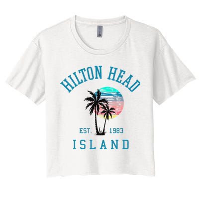 Hilton Head Island South Carolina Beach Palm Trees Summer Crop Top