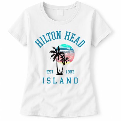 Hilton Head Island South Carolina Beach Palm Trees Summer Womens T-Shirt