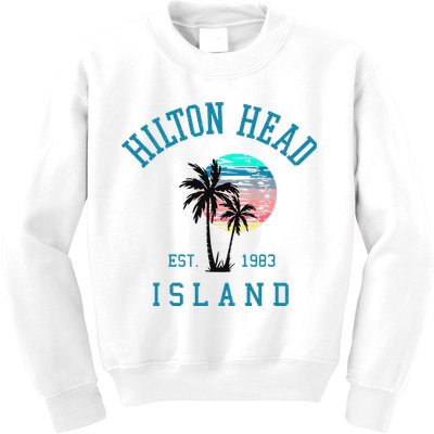Hilton Head Island South Carolina Beach Palm Trees Summer Kids Sweatshirt