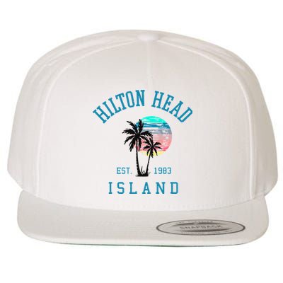 Hilton Head Island South Carolina Beach Palm Trees Summer Wool Snapback Cap