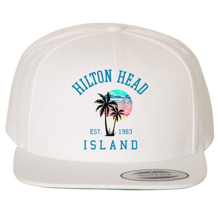 Hilton Head Island South Carolina Beach Palm Trees Summer Wool Snapback Cap