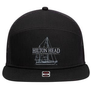 Hilton Head Island South Carolina Sailing 7 Panel Mesh Trucker Snapback Hat