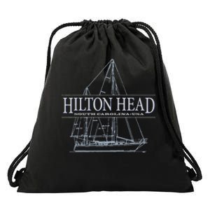 Hilton Head Island South Carolina Sailing Drawstring Bag