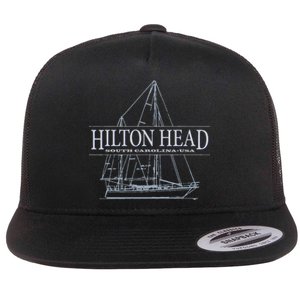 Hilton Head Island South Carolina Sailing Flat Bill Trucker Hat