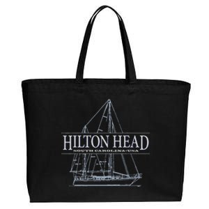 Hilton Head Island South Carolina Sailing Cotton Canvas Jumbo Tote