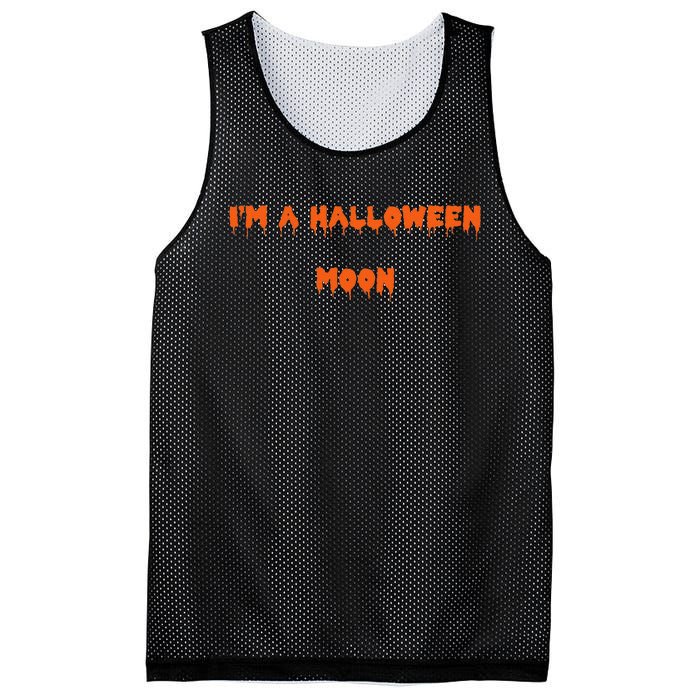 Happy Halloween I’M A Halloween Moon Spooky Mesh Reversible Basketball Jersey Tank