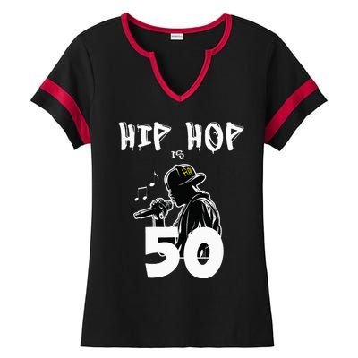 Hip Hop Is 50 50th Anniversary Freestyle Rapper Ladies Halftime Notch Neck Tee