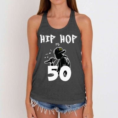 Hip Hop Is 50 50th Anniversary Freestyle Rapper Women's Knotted Racerback Tank