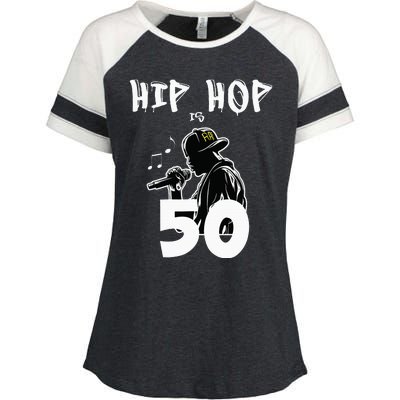 Hip Hop Is 50 50th Anniversary Freestyle Rapper Enza Ladies Jersey Colorblock Tee