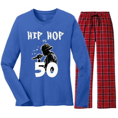 Hip Hop Is 50 50th Anniversary Freestyle Rapper Women's Long Sleeve Flannel Pajama Set 