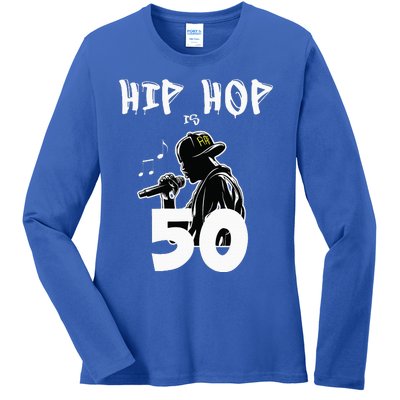 Hip Hop Is 50 50th Anniversary Freestyle Rapper Ladies Long Sleeve Shirt