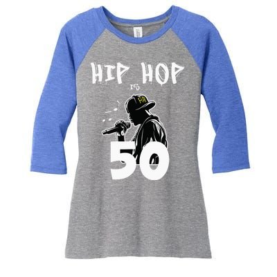 Hip Hop Is 50 50th Anniversary Freestyle Rapper Women's Tri-Blend 3/4-Sleeve Raglan Shirt