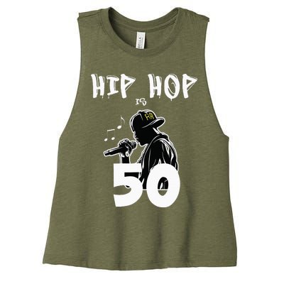 Hip Hop Is 50 50th Anniversary Freestyle Rapper Women's Racerback Cropped Tank