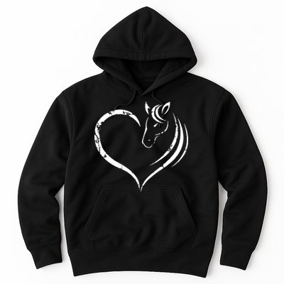Horse Head Inside Heart Women Ladies Girls Teens Gift Hoodie