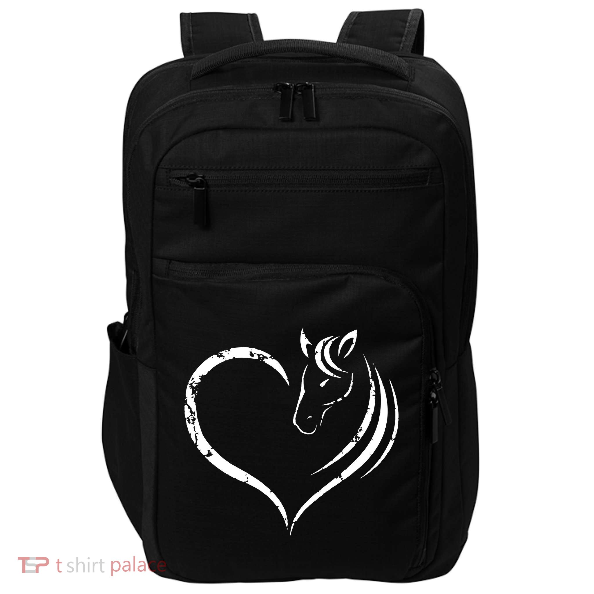 Horse Head Inside Heart Women Ladies Girls Teens Gift Impact Tech Backpack