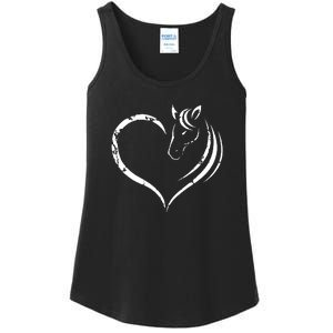 Horse Head Inside Heart Women Ladies Girls Teens Gift Ladies Essential Tank