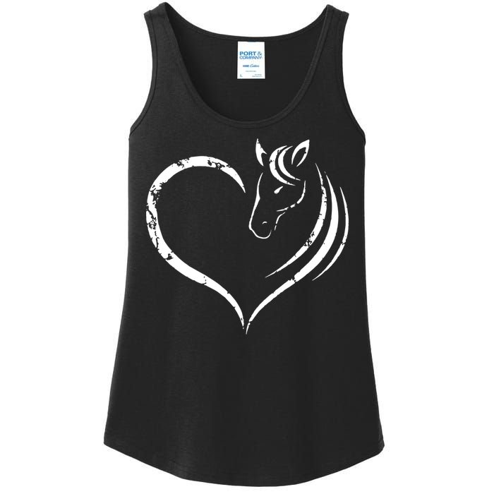 Horse Head Inside Heart Women Ladies Girls Teens Gift Ladies Essential Tank