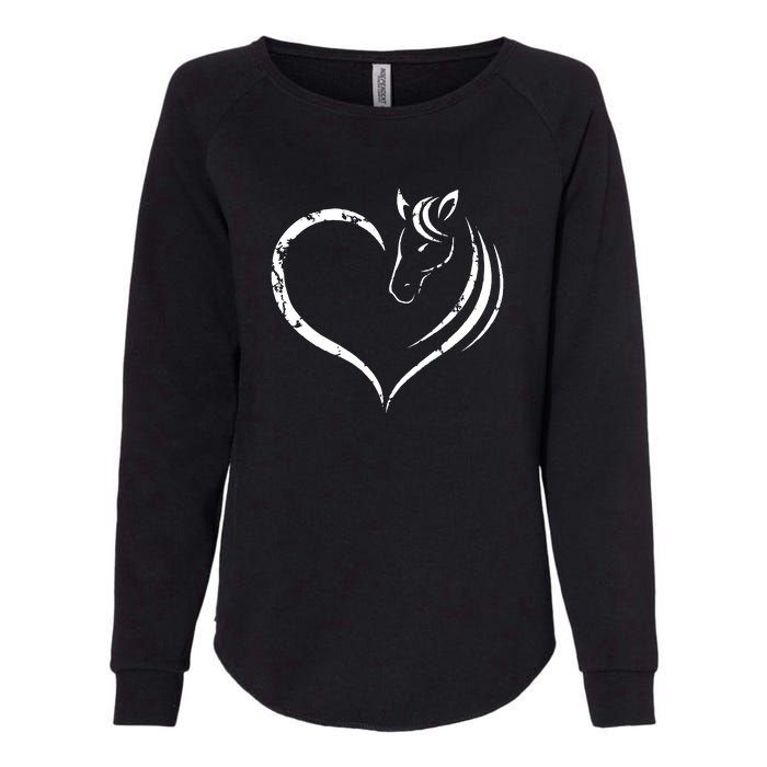 Horse Head Inside Heart Women Ladies Girls Teens Gift Womens California Wash Sweatshirt