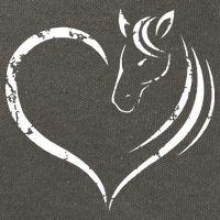 Horse Head Inside Heart Women Ladies Girls Teens Gift Cotton Canvas Backpack