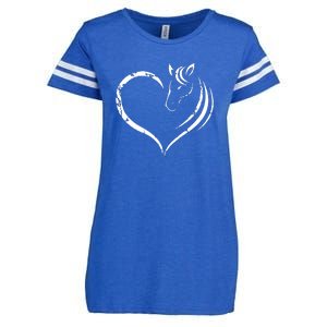 Horse Head Inside Heart Women Ladies Girls Teens Gift Enza Ladies Jersey Football T-Shirt