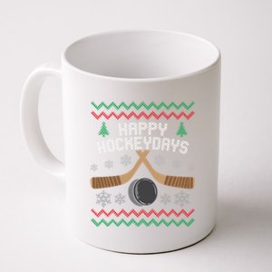 Happy Hockeydays Ice Hockey Player Ugly Christmas Sweater Great Gift Coffee Mug