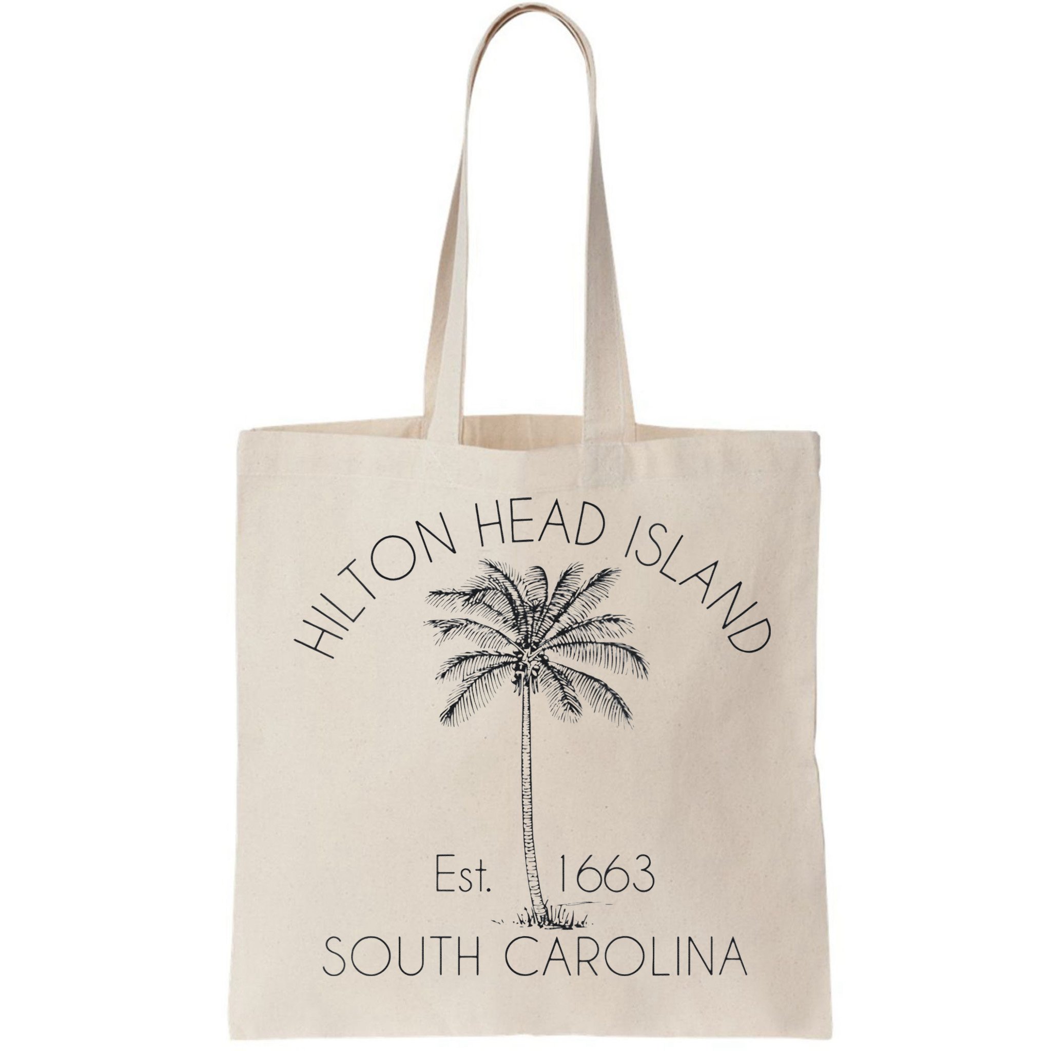 Hilton Head Island Beach Design Palm Tree Illustration Bag