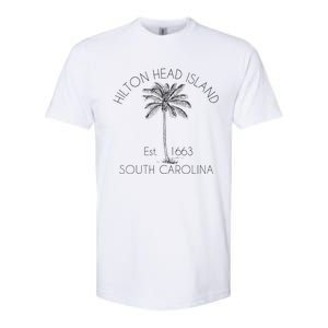 Hilton Head Island Beach Design Palm Tree Illustration Softstyle CVC T-Shirt