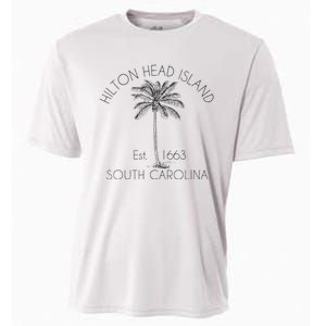 Hilton Head Island Beach Design Palm Tree Illustration Cooling Performance Crew T-Shirt