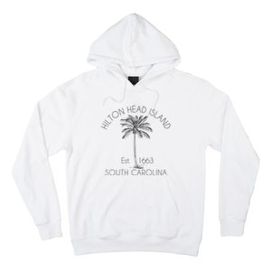 Hilton Head Island Beach Design Palm Tree Illustration Hoodie