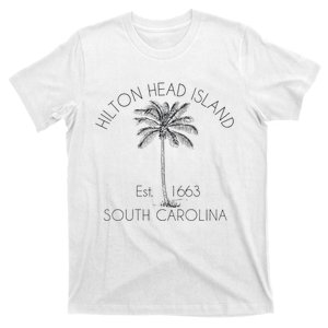 Hilton Head Island Beach Design Palm Tree Illustration T-Shirt