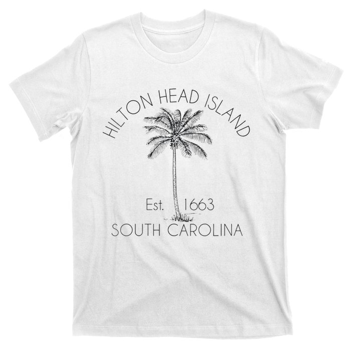 Hilton Head Island Beach Design Palm Tree Illustration T-Shirt