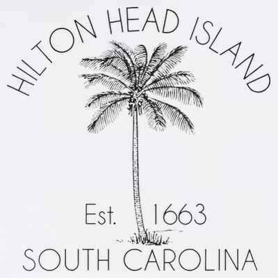 Hilton Head Island Beach Design Palm Tree Illustration T-Shirt