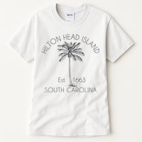 Hilton Head Island Beach Design Palm Tree Illustration Tall T-Shirt
