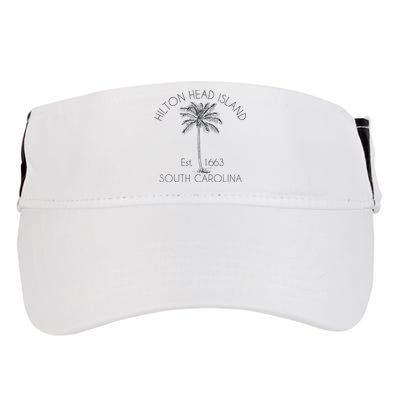 Hilton Head Island Beach Design Palm Tree Illustration Adult Drive Performance Visor