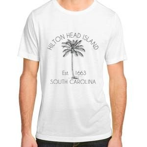 Hilton Head Island Beach Design Palm Tree Illustration Adult ChromaSoft Performance T-Shirt