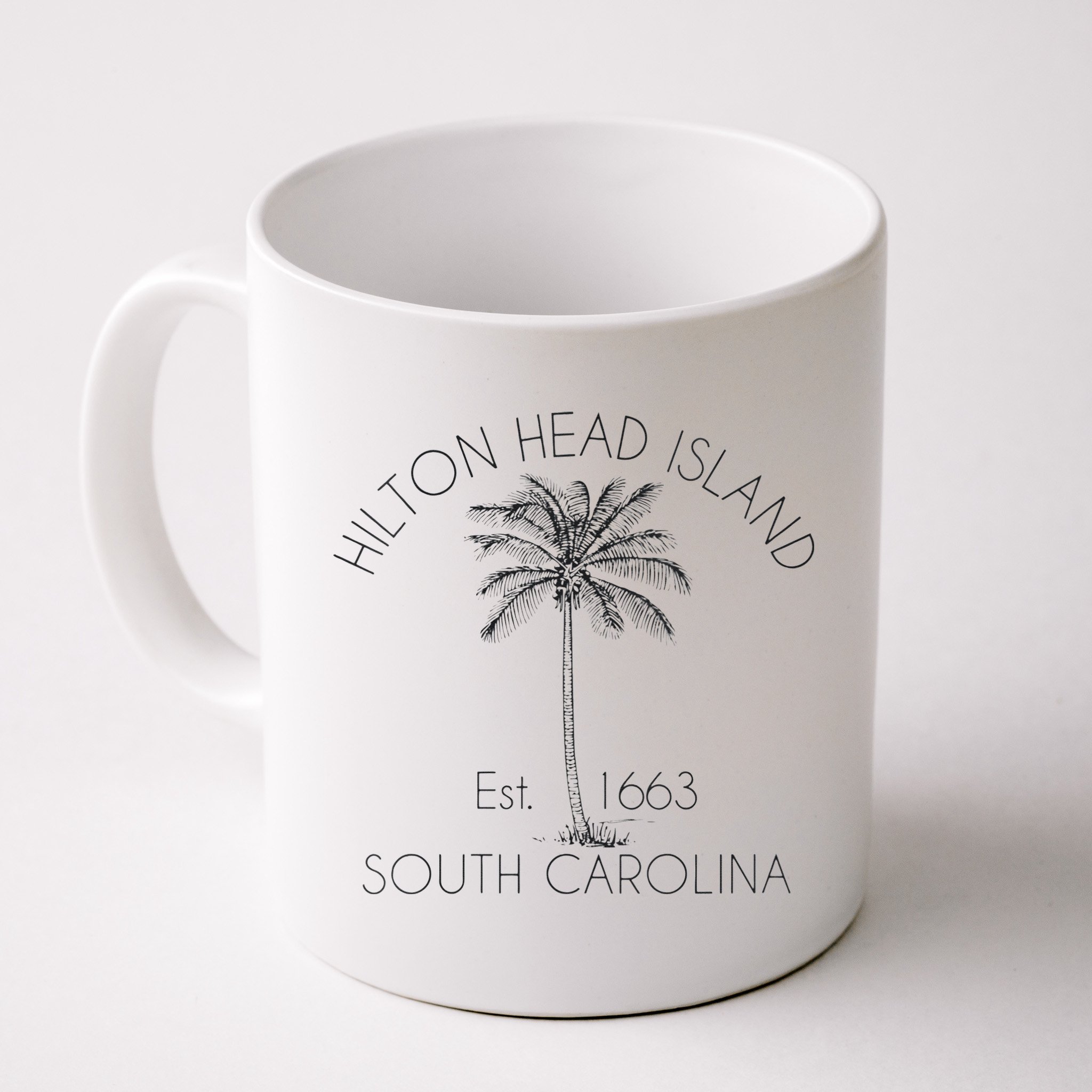 Hilton Head Island Beach Design Palm Tree Illustration Mug