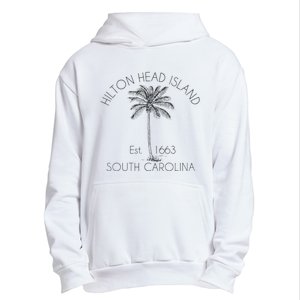 Hilton Head Island Beach Design Palm Tree Illustration Urban Pullover Hoodie