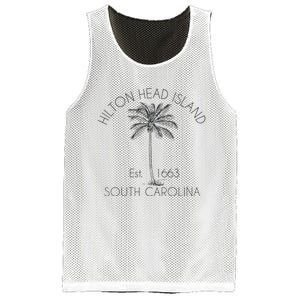 Hilton Head Island Beach Design Palm Tree Illustration Mesh Reversible Basketball Jersey Tank