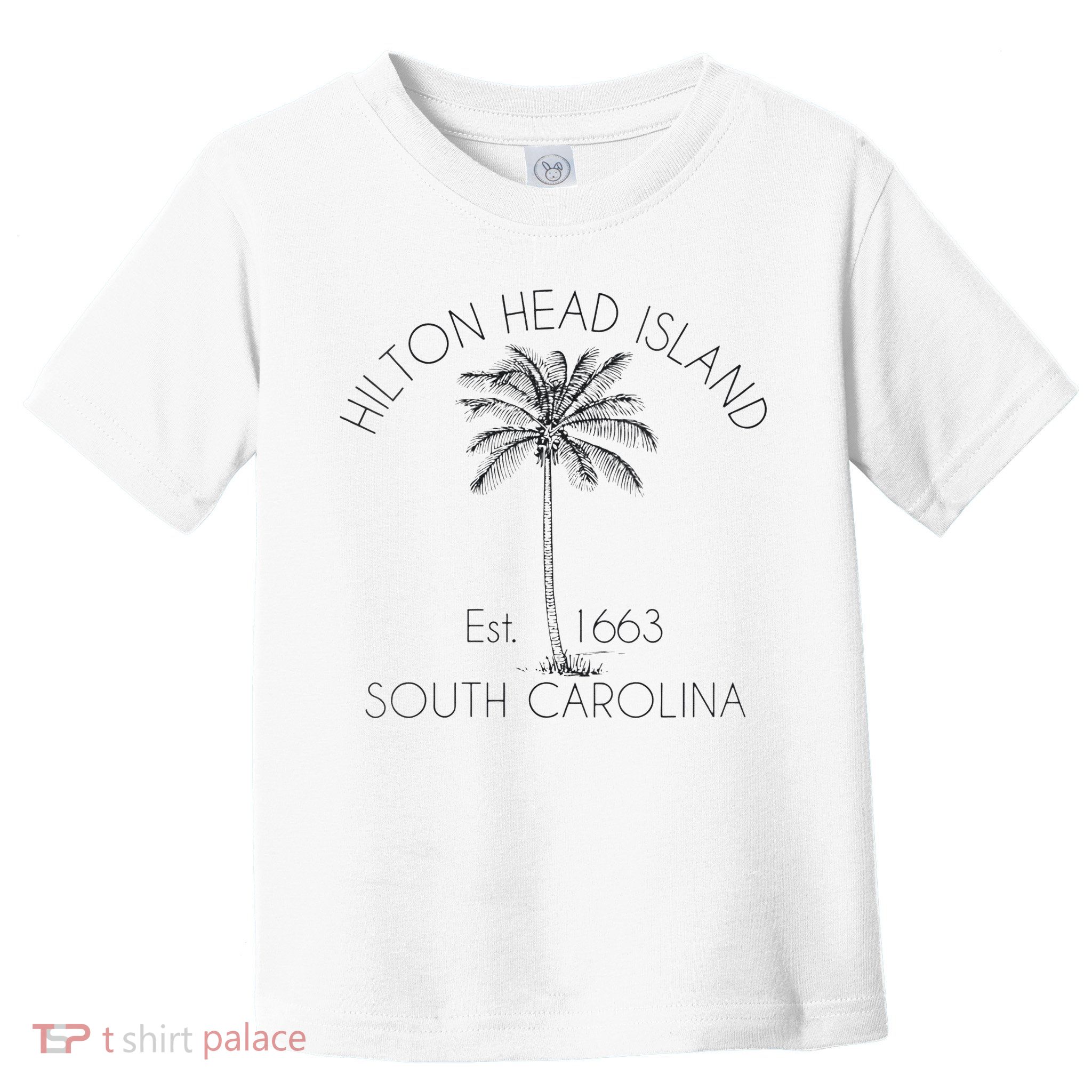 Hilton Head Island Beach Design Palm Tree Illustration Toddler T-Shirt