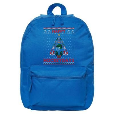 Happy Hockeydays Ice Hockey Christmas Tree Ugly Xmas Gift 16 in Basic Backpack